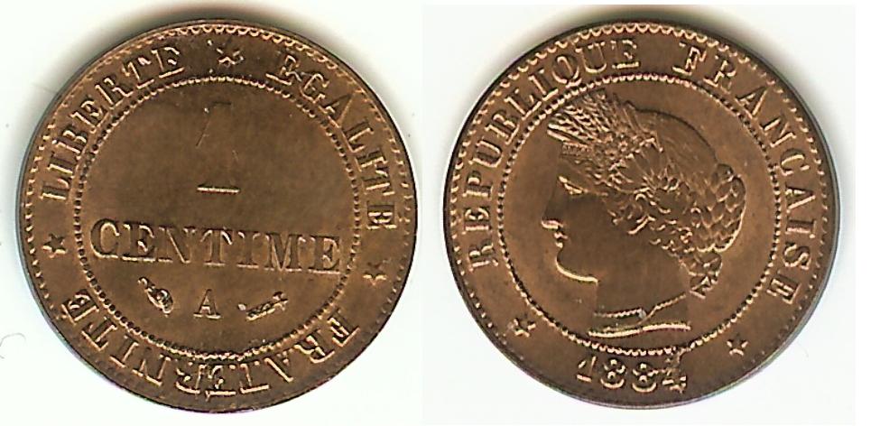 1 centime Cérès 1884A SPL